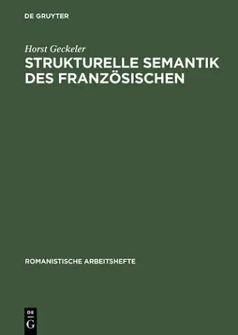 Strukturelle Semantik des Französischen cover