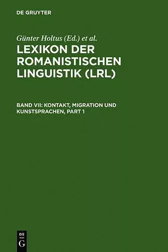 Kontakt, Migration Und Kunstsprachen cover