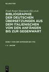 Bibliographie der deutschen Übersetzungen aus dem Italienischen von den Anfängen bis zur Gegenwart, Band 1, Von den Anfängen bis 1730 cover