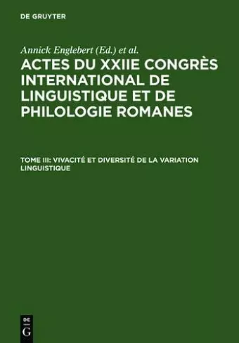 Vivacité Et Diversité de la Variation Linguistique cover
