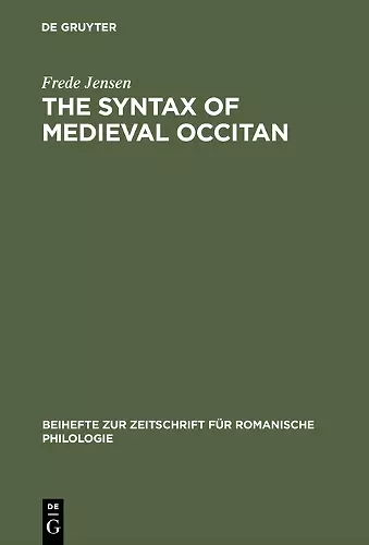 The syntax of medieval Occitan cover