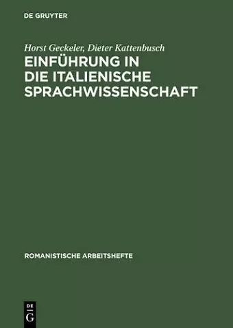 Einführung in Die Italienische Sprachwissenschaft cover