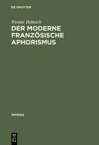 Der moderne französische Aphorismus cover