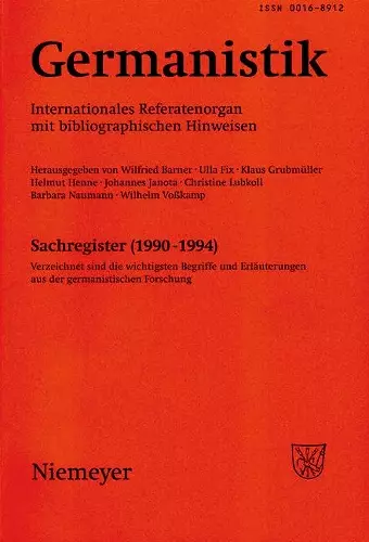 Germanistik, Sachregister (1990-1994) cover