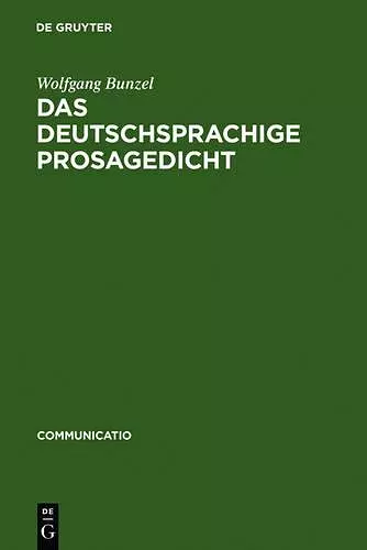 Das deutschsprachige Prosagedicht cover