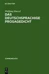 Das deutschsprachige Prosagedicht cover