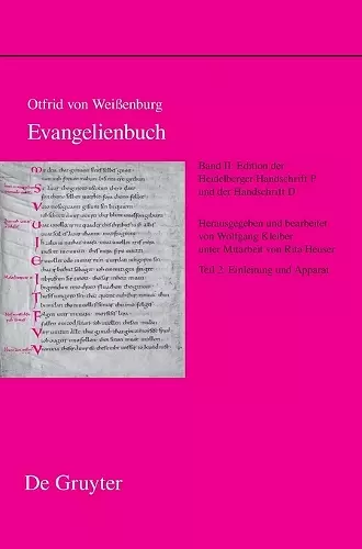 Edition Der Heidelberger Handschrift P (Codex Pal. Lat. 52) Und Der Handschrift D (Codex Discissus: Bonn, Berlin/Krakau, Wolfenbüttel) cover