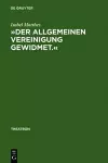 »Der Allgemeinen Vereinigung Gewidmet.« cover