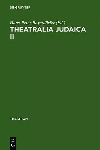 Theatralia Judaica II cover