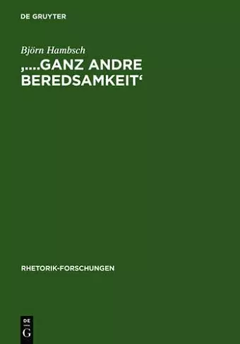 '....ganz andre Beredsamkeit' cover