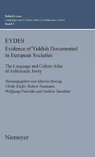 EYDES (Evidence of Yiddish Documented in European Societies) cover