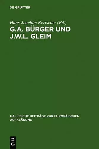 G.A. Bürger Und J.W.L. Gleim cover