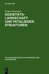 Sozietätslandschaft und Mitgliederstrukturen cover