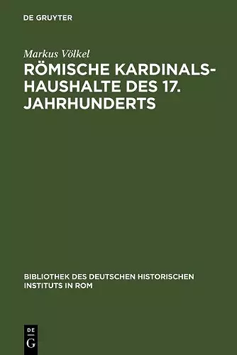 Römische Kardinalshaushalte des 17. Jahrhunderts cover