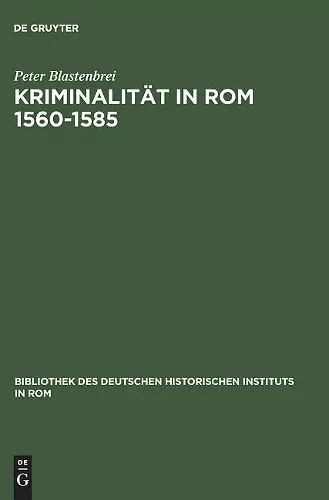 Kriminalität in ROM 1560-1585 cover