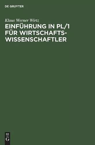 Einführung in Pl/1 Für Wirtschaftswissenschaftler cover