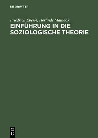 Einführung in Die Soziologische Theorie cover