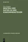 Renten und Raten in der Einkommensteuer cover