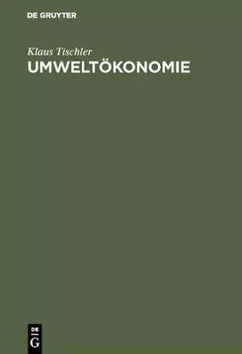 Umweltökonomie cover