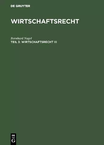 Wirtschaftsrecht III cover