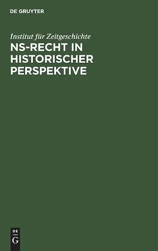 Ns-Recht in Historischer Perspektive cover