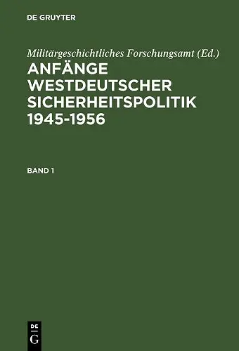 Anfänge Westdeutscher Sicherheitspolitik cover