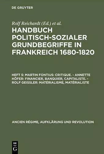 Handbuch politisch-sozialer Grundbegriffe in Frankreich 1680-1820, Heft 5, Martin Fontius cover