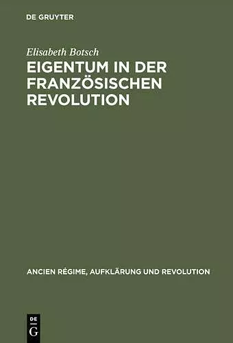 Eigentum in der Französischen Revolution cover