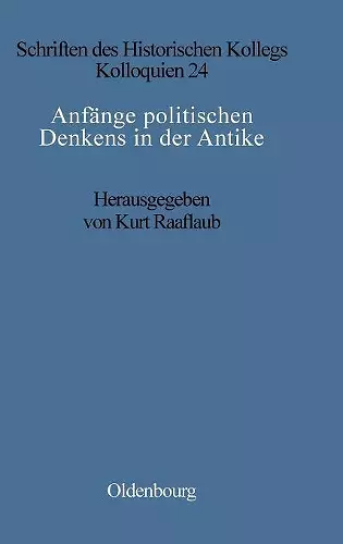 Anfänge politischen Denkens in der Antike cover