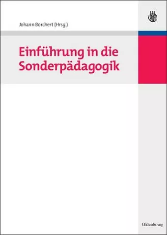 Einführung in Die Sonderpädagogik cover