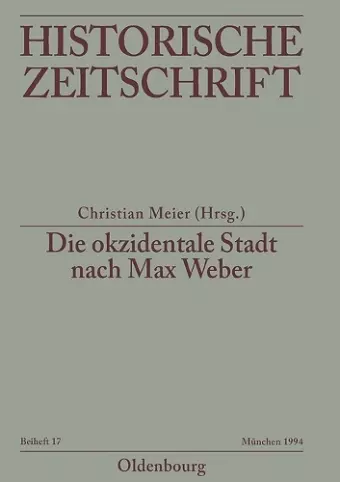 Die Okzidentale Stadt Nach Max Weber cover