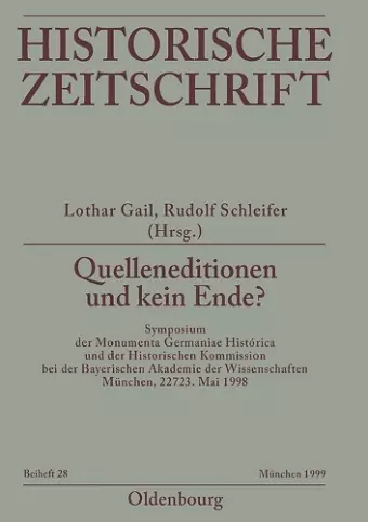 Quelleneditionen Und Kein Ende? cover