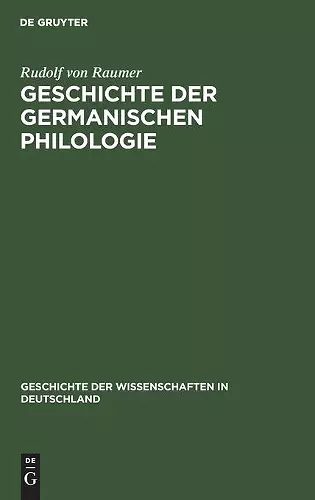 Geschichte Der Germanischen Philologie cover
