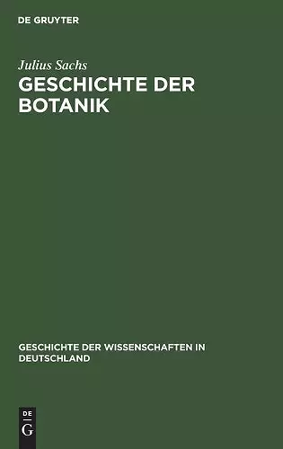 Geschichte Der Botanik cover