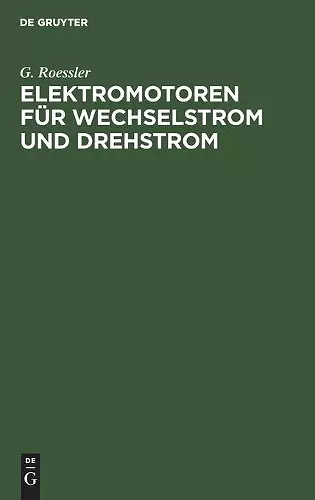 Elektromotoren Für Wechselstrom Und Drehstrom cover