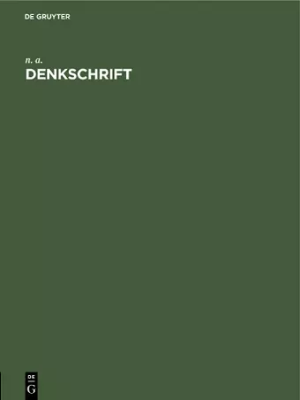 Denkschrift cover