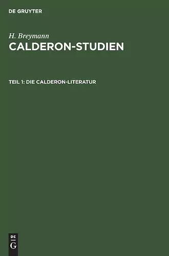 Die Calderon-Literatur cover