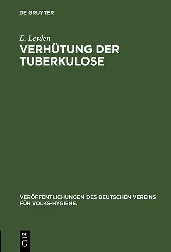 Verhütung der Tuberkulose cover