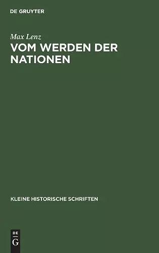 Vom Werden Der Nationen cover