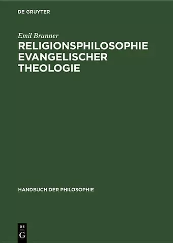 Religionsphilosophie Evangelischer Theologie cover