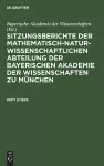 Sitzungsberichte Der Mathematisch-Naturwissenschaftlichen Abteilung Der Bayerischen Akademie Der Wissenschaften Zu München. Heft 3/1929 cover