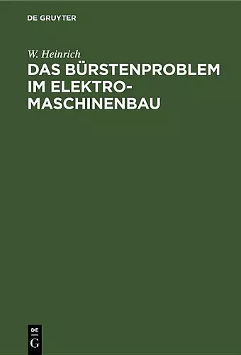 Das Bürstenproblem Im Elektromaschinenbau cover