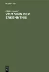 Vom Sinn Der Erkenntnis cover