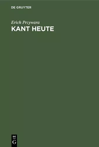 Kant Heute cover