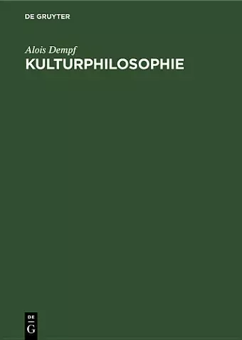 Kulturphilosophie cover