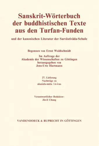 Sanskrit-Worterbuch der buddhistischen Texte aus den Turfan-Funden. Lieferung 27 cover