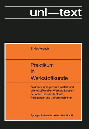 Praktikum in Werkstoffkunde cover