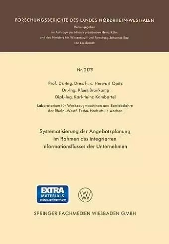 Systematisierung der Angebotsplanung im Rahmen des integrierten Informationsflusses der Unternehmen cover