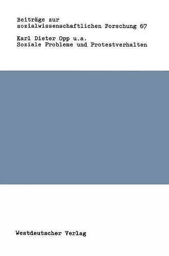 Soziale Probleme und Protestverhalten cover