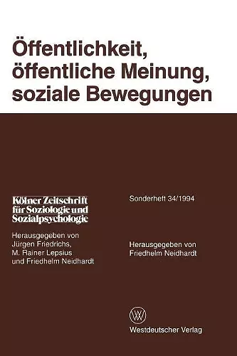 Öffentlichkeit, öffentliche Meinung, soziale Bewegungen cover